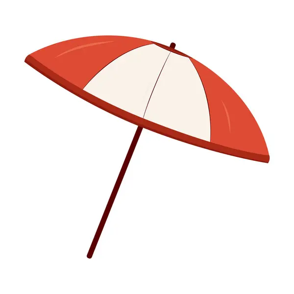 Canlı bir sahil şemsiyesi okyanusun güneşli bir gününde gölge sunar..