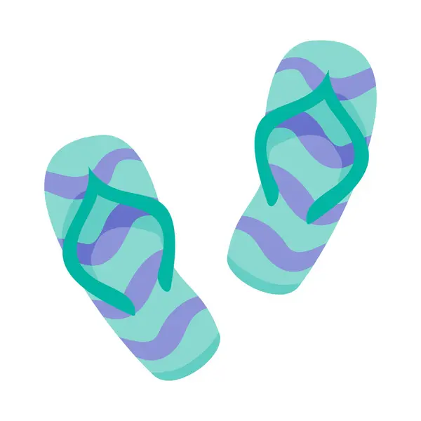 Hafif arka planda dalga desenli parmak arası terlikler, yaz için ideal.