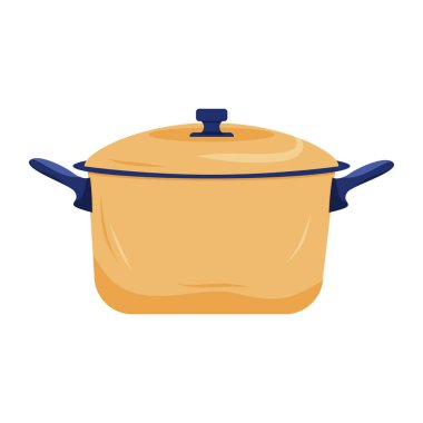 Kapağı olan taze bir tencere mutfaktaki düz bir yüzeye oturur..