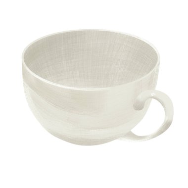 Porselen kapuçino bardağı. Sabah kahve saatleri için rahat bir ortam. Kahve çizimlerinden izole et. Kafeler, menüler ve mutfak dekorasyonu için mükemmel..