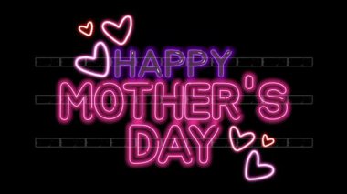 Anneler Günü kara ekranlı neon ışığı, anneler günü için mükemmel.