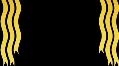 Yatay siyah ekranda sallanan altın kurdele arkaplan animasyonu