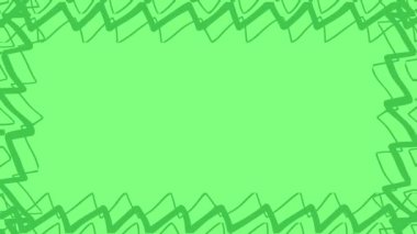 Yatay yeşil ekranda yeşil dalga çizgi çerçeve canlandırması ve metin veya başlık için boş alan