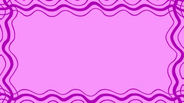 Yatay mor ekran üzerinde mor dalga çizgi çerçeve animasyonu ve metin veya başlık için boş alan