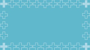 mavi ekranda beyaz tıbbi sembol çerçeve canlandırması