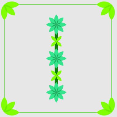 I harfinin çiçekli logo tasarımı. Güzel çiçek bahçesi temalı logo