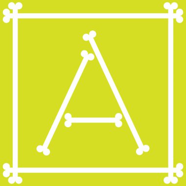 Harf logosu dizaynında kemikler bir harfi oluşturur.