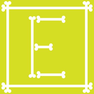 E harfini oluşturmak için düzenlenmiş kemikli logo tasarımı.