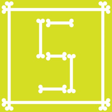 S harfini oluşturmak için düzenlenmiş kemikli harf logosu tasarımı