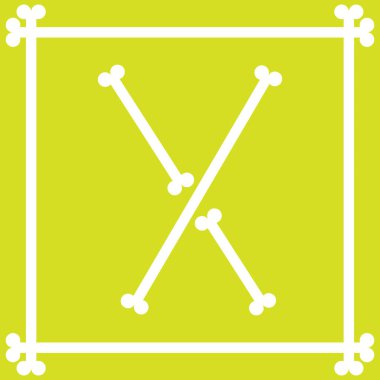 X harfini oluşturmak için düzenlenmiş kemikli harf logosu tasarımı
