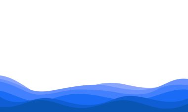 Mavi dalga varyasyonlarıyla beyaz arkaplanın grafik tasarımı