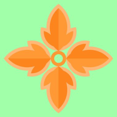 Yeşil zemin üzerinde güzel turuncu renkli çiçeğin grafik vektörü