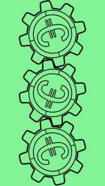 Avro gagası sembollü vites simgesinin dikey yeşil ekranda döndürülmesi