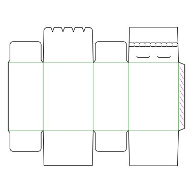 Beyaz arkaplandaki ürün için ambalaj kutusunun vektör dizaynı