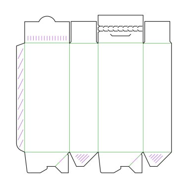 Beyaz arkaplandaki ürün için ambalaj kutusunun vektör dizaynı