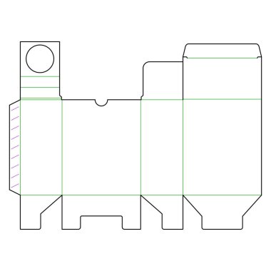 Beyaz arkaplandaki ürün için ambalaj kutusunun vektör dizaynı