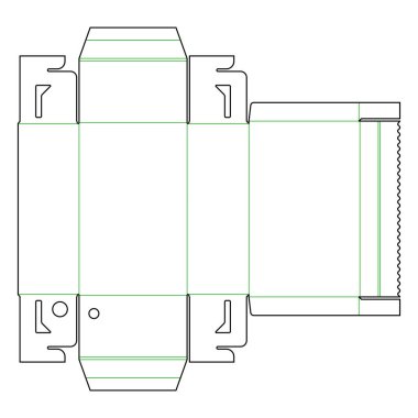 Beyaz arkaplandaki ürün için ambalaj kutusunun vektör dizaynı