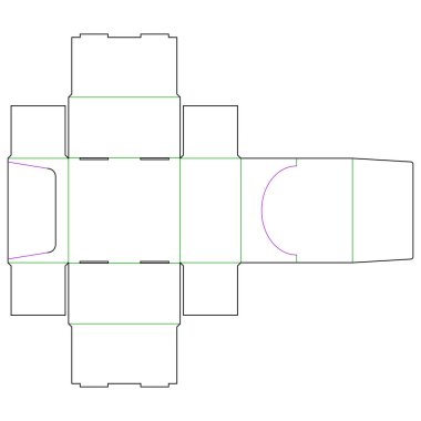 Beyaz arkaplandaki ürün için ambalaj kutusunun vektör dizaynı
