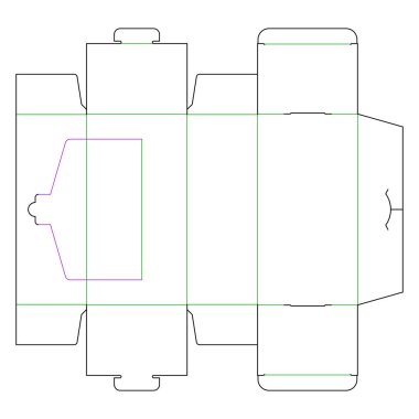 Beyaz arkaplandaki ürün için ambalaj kutusunun vektör dizaynı