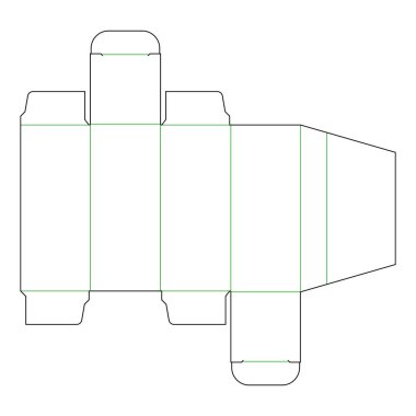 Beyaz arkaplandaki ürün için ambalaj kutusunun vektör dizaynı
