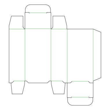 Beyaz arkaplandaki ürün için ambalaj kutusunun vektör dizaynı