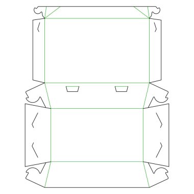 Beyaz arkaplandaki ürün için ambalaj kutusunun vektör dizaynı