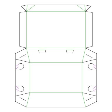 Beyaz arkaplandaki ürün için ambalaj kutusunun vektör dizaynı