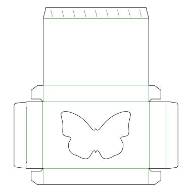 Beyaz arkaplandaki ürün için ambalaj kutusunun vektör dizaynı