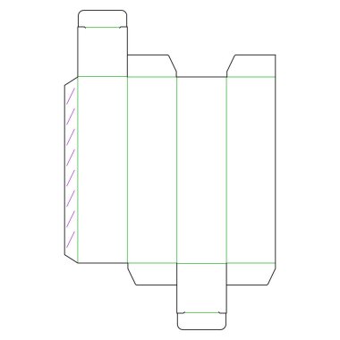 Beyaz arkaplandaki ürün için ambalaj kutusunun vektör dizaynı