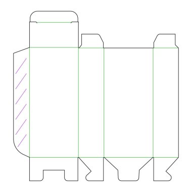 Beyaz arkaplandaki ürün için ambalaj kutusunun vektör dizaynı