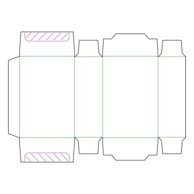 Beyaz arkaplandaki ürün için ambalaj kutusunun vektör dizaynı