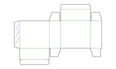 Beyaz arkaplandaki ürün için ambalaj kutusunun vektör dizaynı