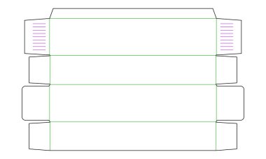 Beyaz arkaplandaki ürün için ambalaj kutusunun vektör dizaynı