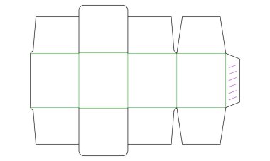 Beyaz arkaplandaki ürün için ambalaj kutusunun vektör dizaynı