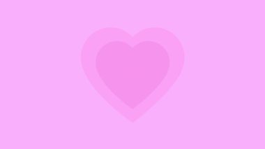 Pembe ekranda kalp sembolünün canlandırılması