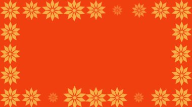 Turuncu ekran ve boş alanlı soyut turuncu çiçek animasyonu