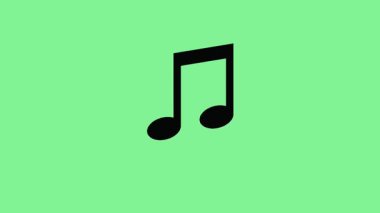 yeşil yatay ekranda zıplayan müzik nota simgesinin canlandırması
