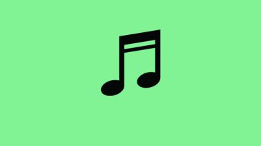 yeşil yatay ekranda zıplayan müzik nota simgesinin canlandırması