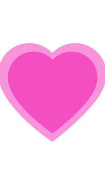 Dikey beyaz ekranda titreşen pembe kalp sembolü