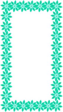 turkuaz soyut çiçek çerçevesi canlandırması dikey beyaz ekranda dönüyor