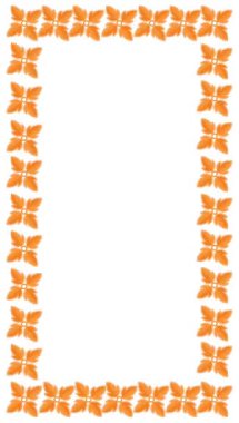 dikey beyaz ekranda dönen turuncu soyut çiçek çerçeve canlandırması