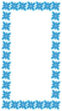 dikey beyaz ekranda dönen mavi soyut çiçek çerçeve canlandırması