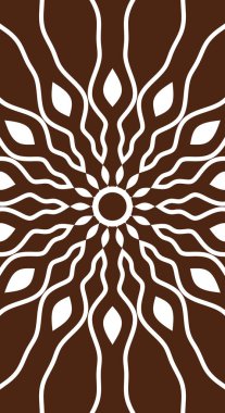 Duvar dekorasyonu veya diğer arkaplan için beyaz arka plan dikey ile kahverengi renkli soyut desenlerin vektör grafiği