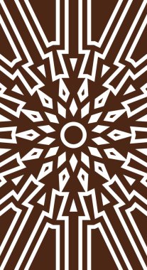 Duvar dekorasyonu veya diğer arkaplan için beyaz arka plan dikey ile kahverengi renkli soyut desenlerin vektör grafiği