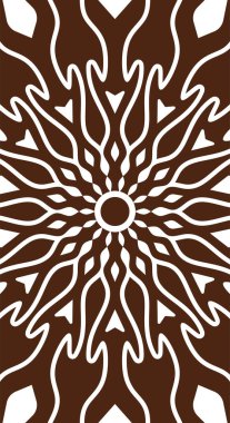 Duvar dekorasyonu veya diğer arkaplan için beyaz arka plan dikey ile kahverengi renkli soyut desenlerin vektör grafiği