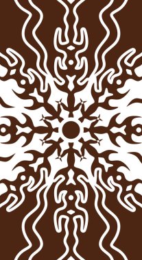 Duvar dekorasyonu veya diğer arkaplan için beyaz arka plan dikey ile kahverengi renkli soyut desenlerin vektör grafiği