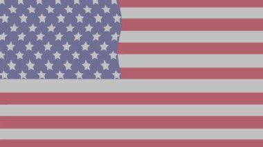Yatay ekranda dalgalanan şeffaf Amerikan bayrağı animasyonu. Tatil ya da devlet etkinlikleri için metin ya da başlık ekleyebilirsiniz