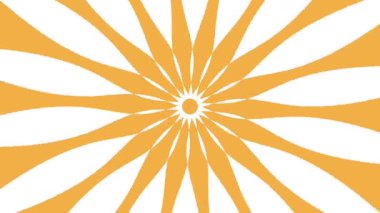 turuncu güneş ışığı animasyonu beyaz ekranda kusursuz bir döngüyle dönüyor. soyut arkaplan ya da doğa teması için