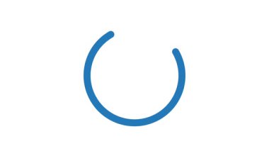 Müzik sembolü canlandırması. Mavi yükleme hattı beyaz ekranda dönüyor. Müzik çalma canlandırması yükleniyor.