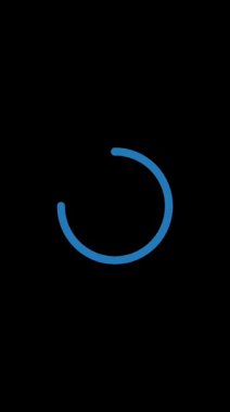 Siyah bir ekran üzerinde mavi dairesel yükleme hattı olan on mavi neon ışığın geri sayım animasyonu